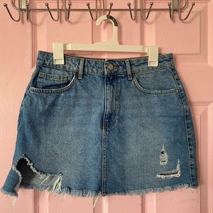 Denim Ripped Skirt
